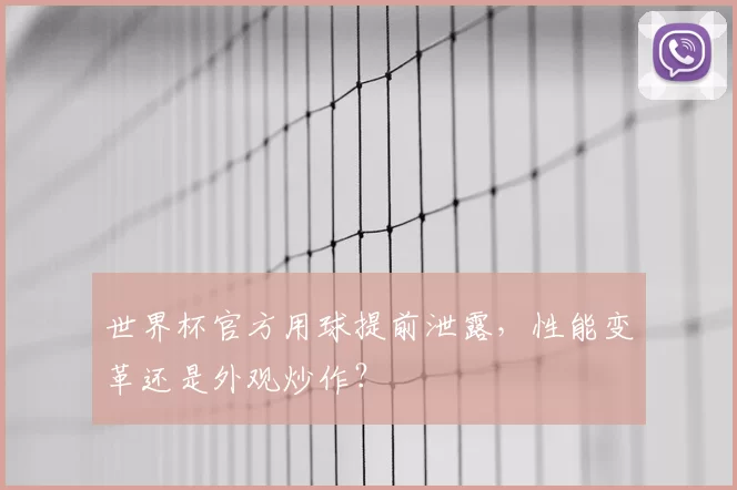 世界杯官方用球提前泄露，性能变革还是外观炒作？